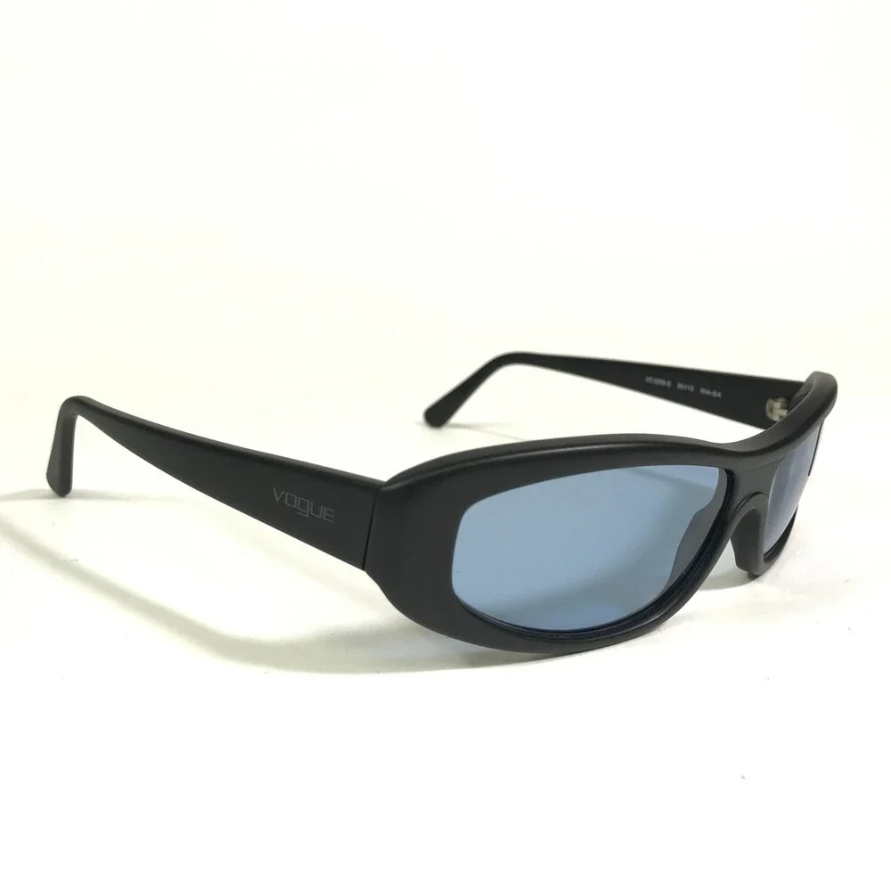 Vogue Sunglasses VO2209-S W44/S4 Black Rectangular Frames with Blue Lenses